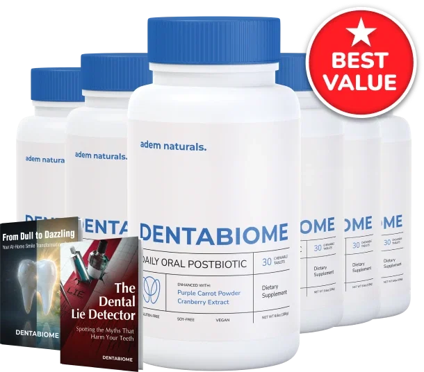 DentaBiome 6 bottle pack, best value, $49 per bottle